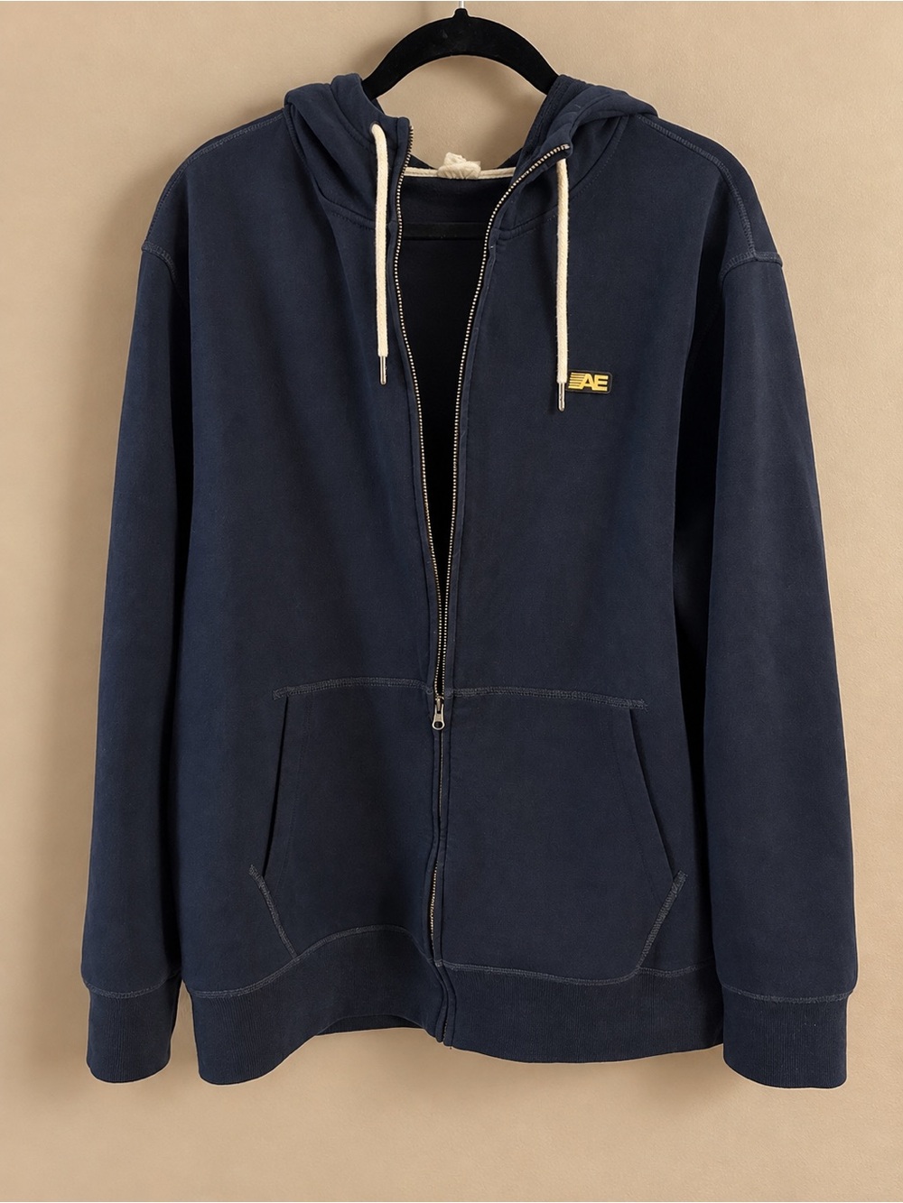 American Eagle Outfitters Navy Zip-Up Hooded Sweatshirt